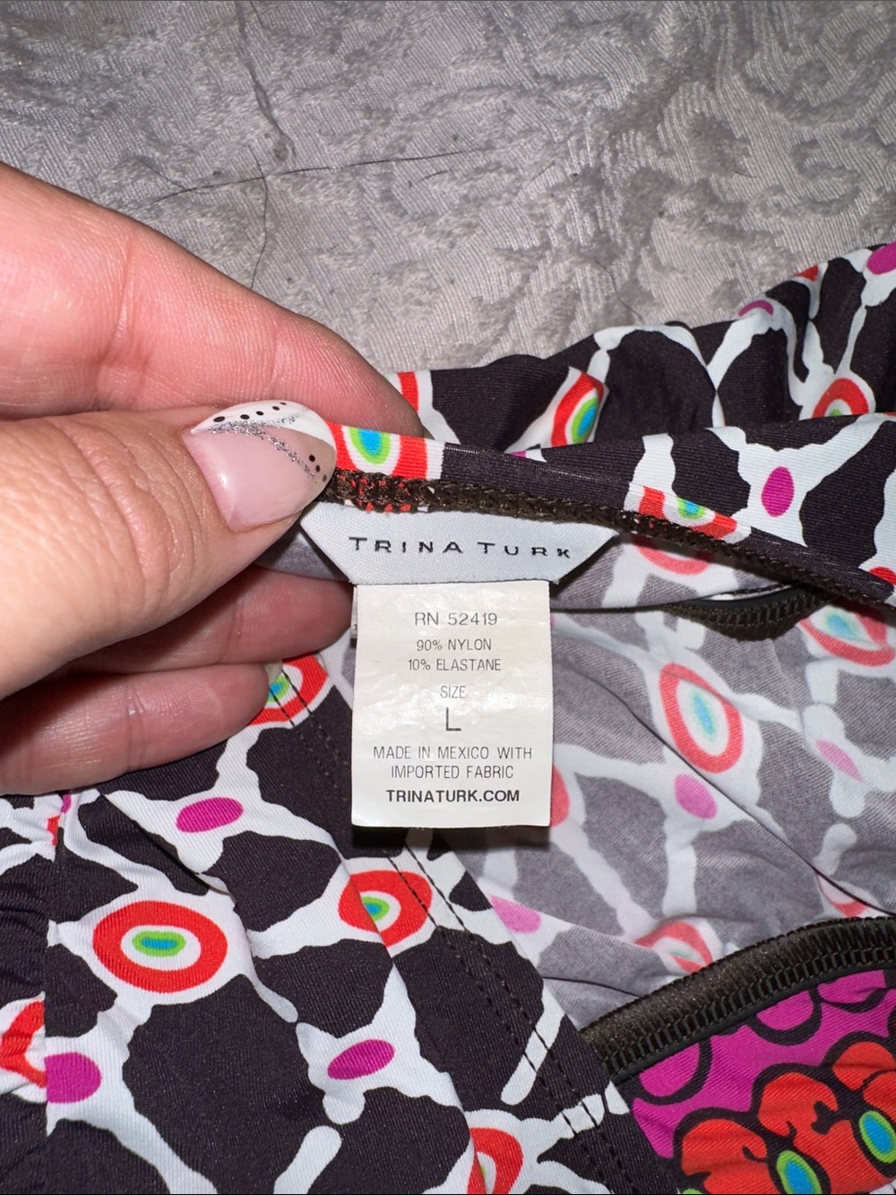 Trina Turk Black Maxi Dress with Bright Multicolor Border - Picture 2 of 8